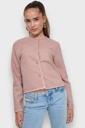 Meet Me There Gilets Et Pulls*Gilet « Teddy » Rose