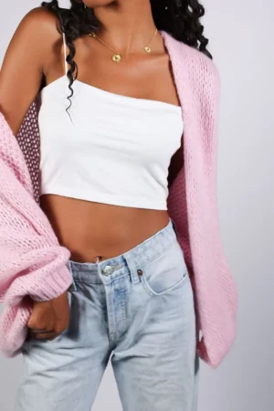 Meet Me There Gilets Et Pulls*Gilet "Keep Me Warm" Rose Bebe