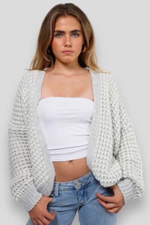 Meet Me There Gilets Et Pulls*Gilet Raye "Mila" Gris