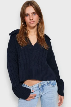 Meet Me There Gilets Et Pulls*Maille Epaisse Marine