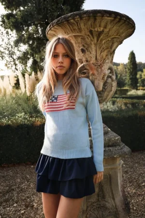 Meet Me There Gilets Et Pulls*Pull "Drapeau" Bleu
