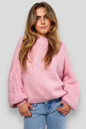 Meet Me There Gilets Et Pulls*Pull "Gardez-Moi Au Chaud" Rose Bebe