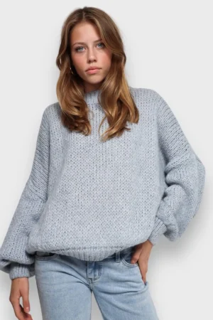 Meet Me There Gilets Et Pulls*Pull "Keep Me Warm" Bleu Clair