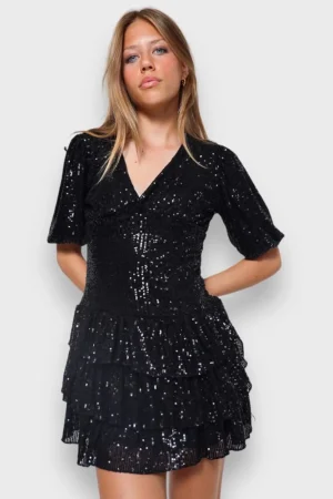 Meet Me There Robes*Robe "Miami Paillettes" Noire