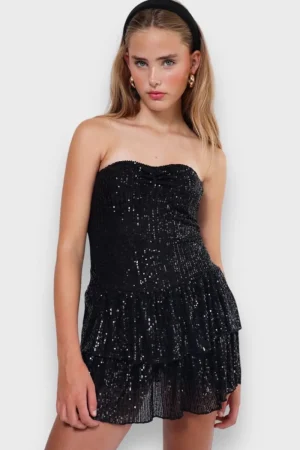 Meet Me There Robes*Robe "Soiree Pailletee" Noire